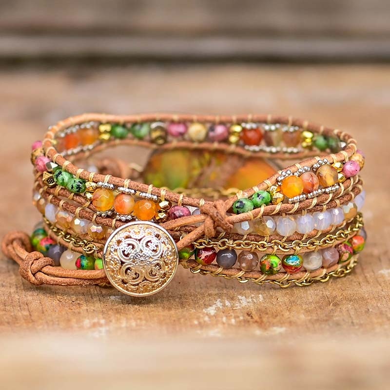 Hamsa Wrap Bracelet with Amazonite Stone – Zahara