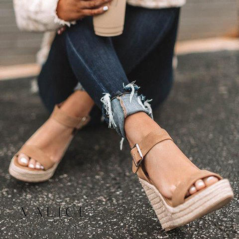 Orthopedic wedge heels with buckle - Mila