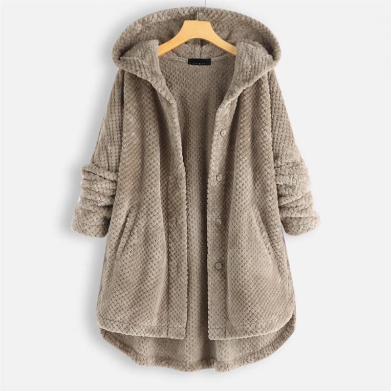 Trendy Cut Fleece Jacket with Hood - FleeceLux