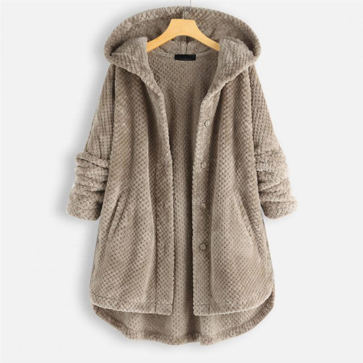 Trendy Cut Fleece Jacket with Hood - FleeceLux