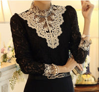 Women's blouse with autumnal embroidered lace – Elisabeth