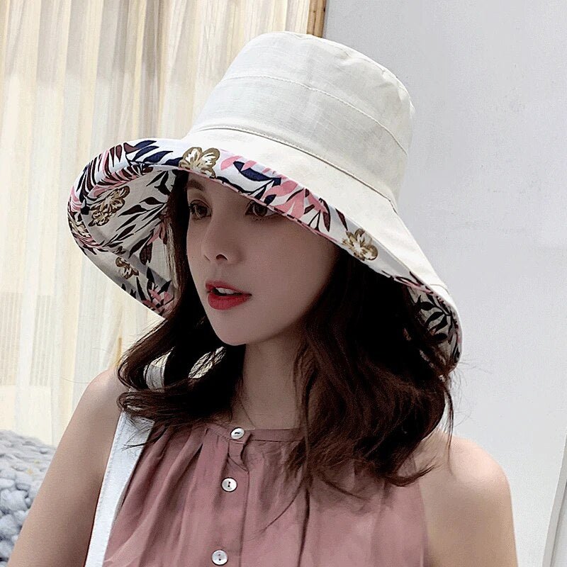 Women's sun hat with wide brim – Emilia