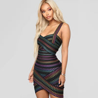 Vestido minifalda bodycon a rayas de moda para mujer – Liana