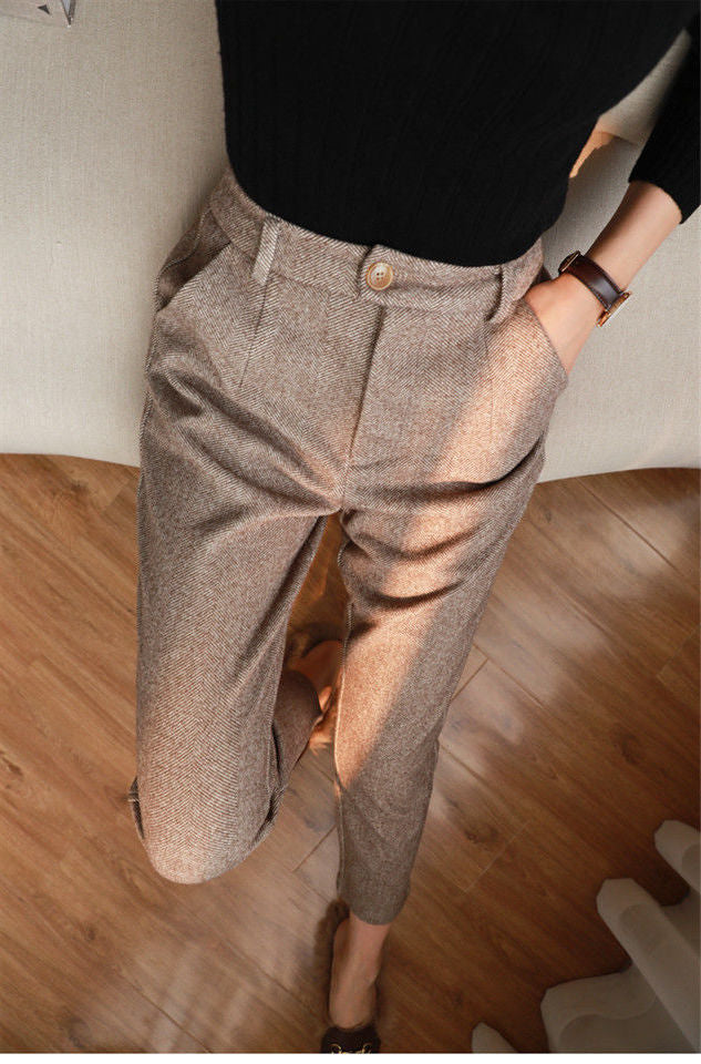 Women's Wool Harem Pants for Autumn & Winter – Amara