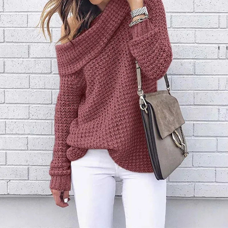 Women's Off-Shoulder Knit Sweater – Selina