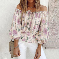 Floral Women's Chiffon Blouse with Ruffle Sleeves – Elvira