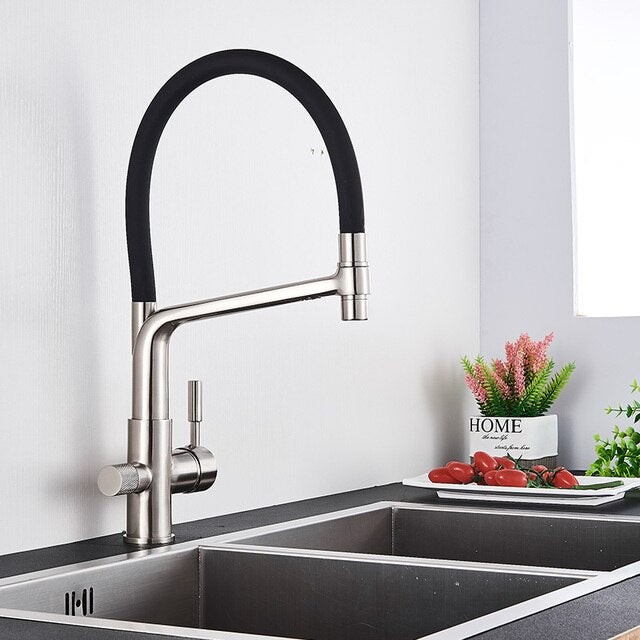 Grifo de cocina con doble salida y filtración de agua – PureFlow Duo