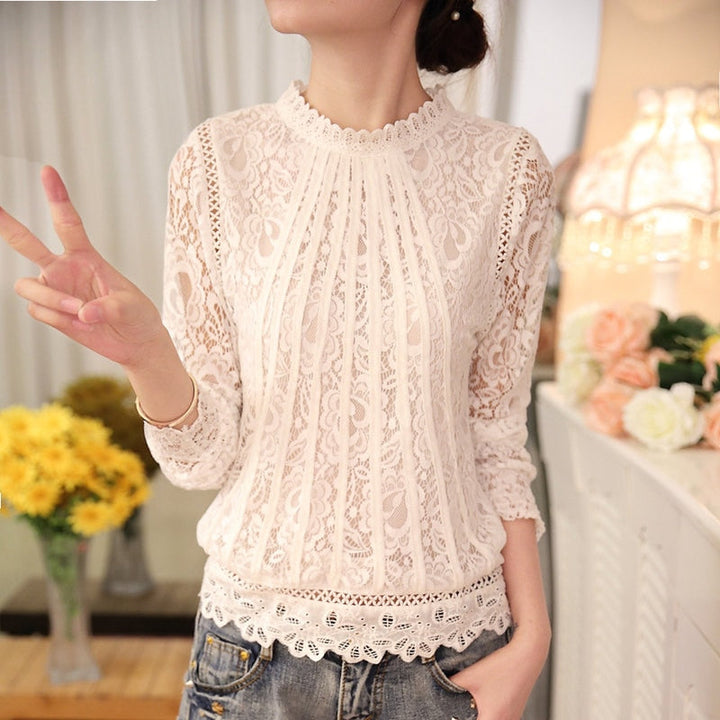 Blusa de punta con mangas largas – Amira Encanto de otoño