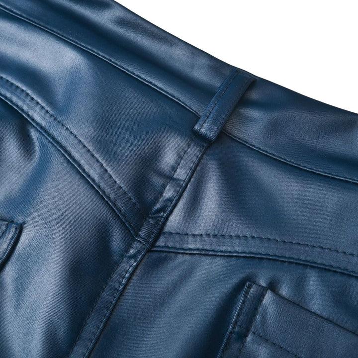 Leather stretch pants with high waist – Raffaela
