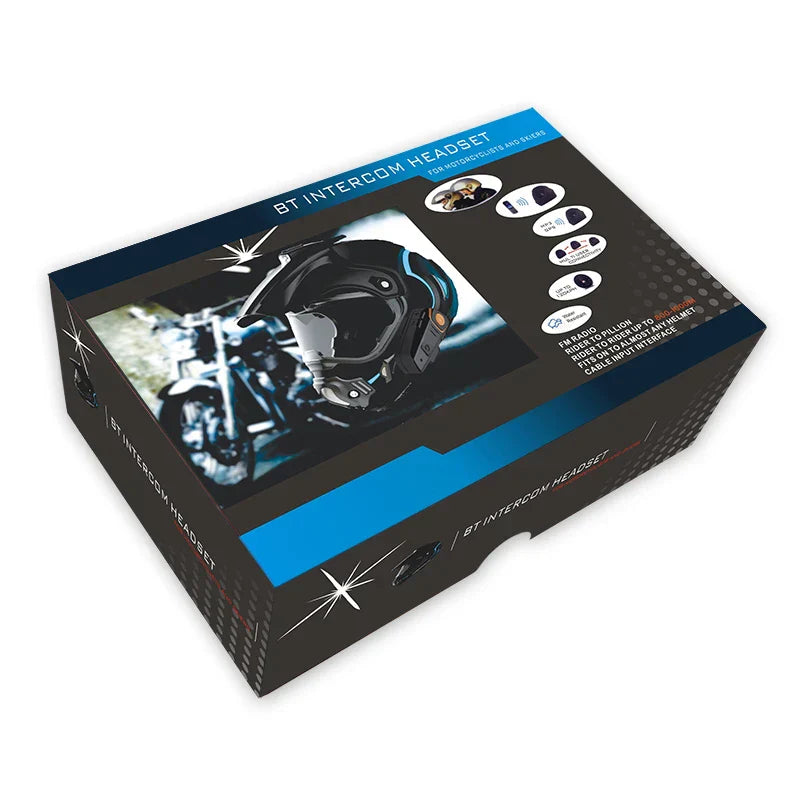 Vandtæt Bluetooth motorcykel-intercom med FM og 1000 m rækkevidde – RoadLink