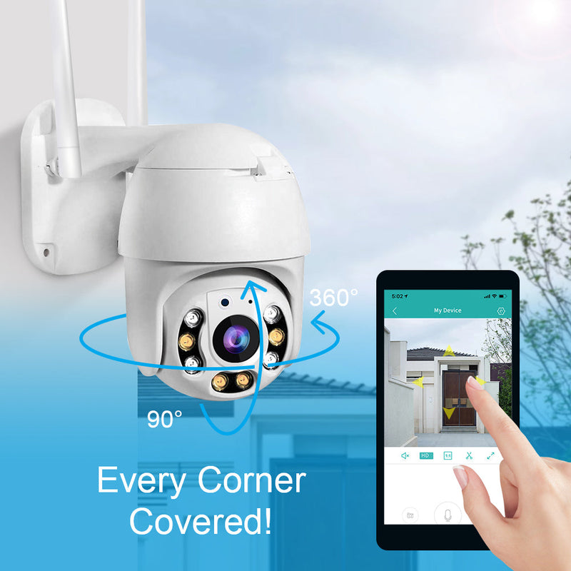 Trådløst utendørs overvåkningskamera med WiFi – SecureView 360
