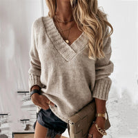 Casual V-Neck Knit Sweater - Layla