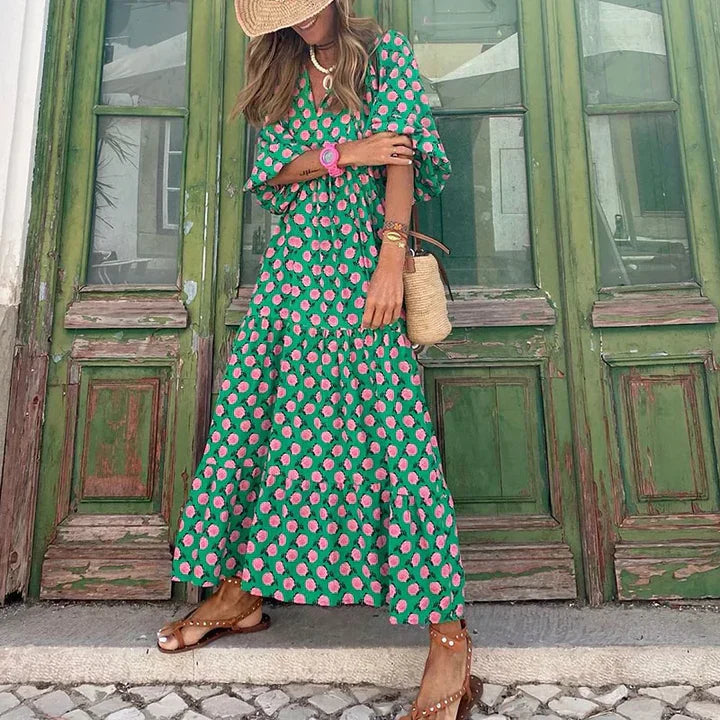 Boho summer dress in Ibiza style with loose fit – Elira