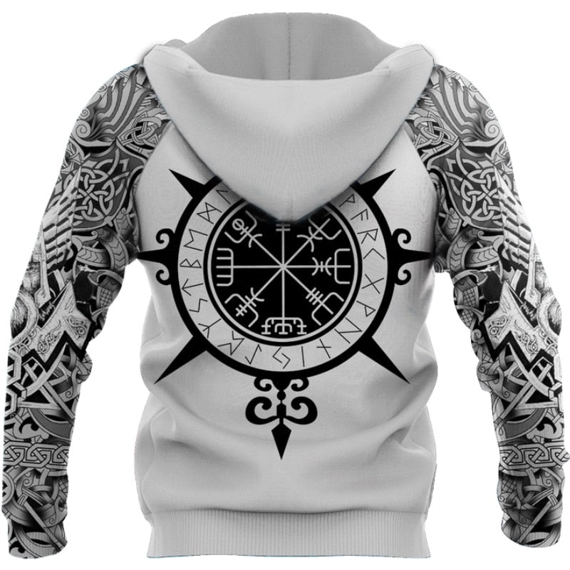 Viking Hoodie with Rune and Warrior Motifs – Eirik
