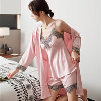 Satin Sleep Set for Women 5-piece with Lace – Amara