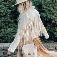 Trendy Suede Women's Jacket with Fringes - Isabella