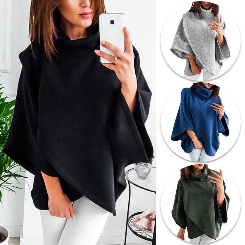 Asymmetrischer Damen Rollkragenpullover – Herbstzauber Mara