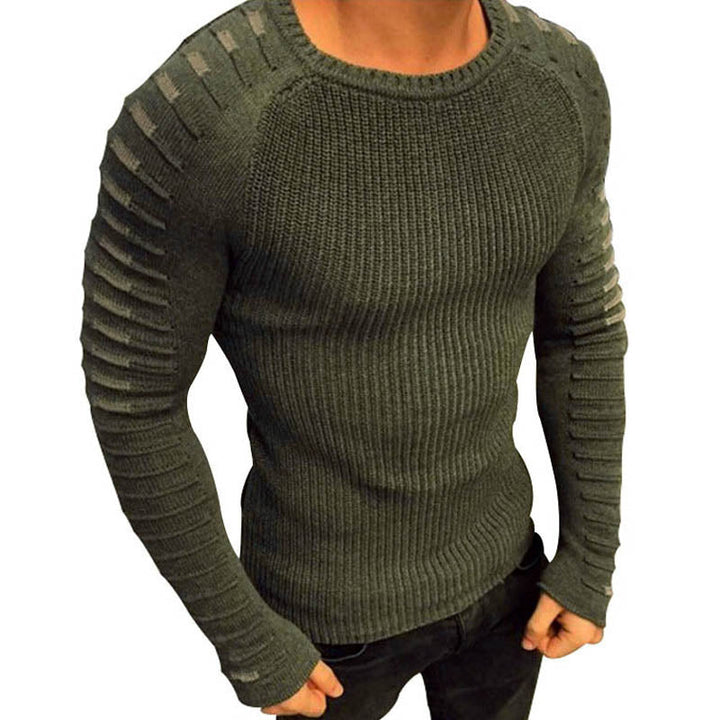Men's knitted sweater with stripe details – Lukas autumn edition