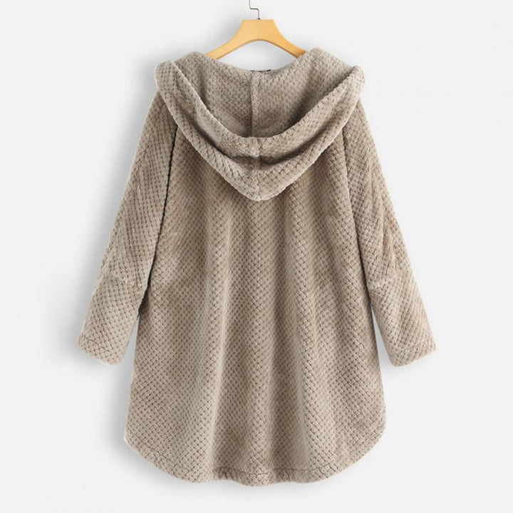 Trendy Cut Fleece Jacket with Hood - FleeceLux
