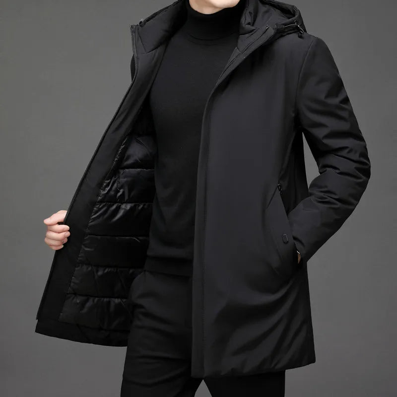Classic down jacket with hood – Victor