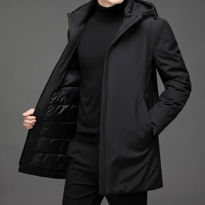 Classic down jacket with hood – Victor