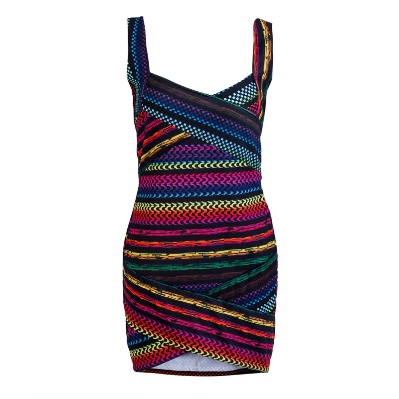 Vestido minifalda bodycon a rayas de moda para mujer – Liana