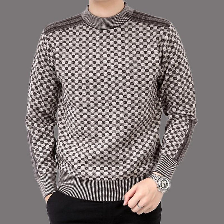 Herren-Pullover mit Karo-Strickmuster – Fabian