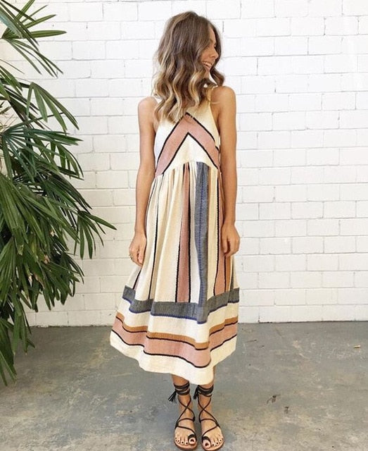 Stylisches Sommerkleid ohne Ärmel im Vintage-Look - RetroFlair