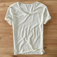 Herren V-Ausschnitt Leinen Shirt – Luca
