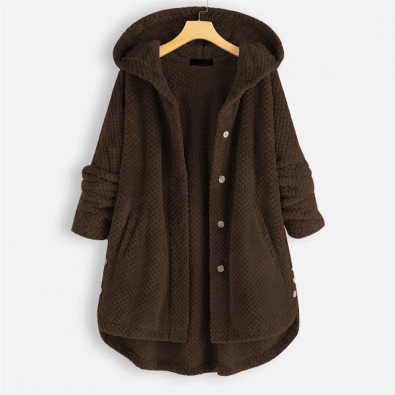 Trendy Cut Fleece Jacket with Hood - FleeceLux