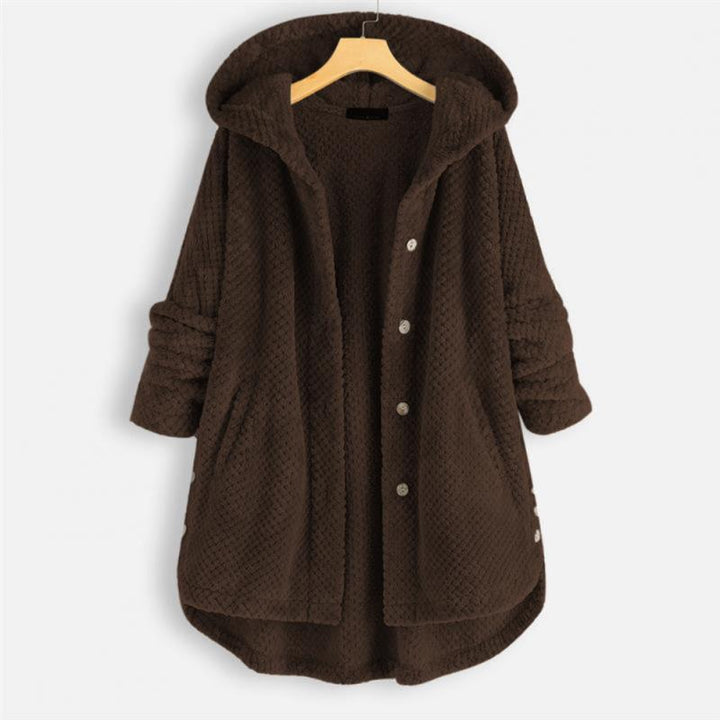 Trendy Cut Fleece Jacket with Hood - FleeceLux