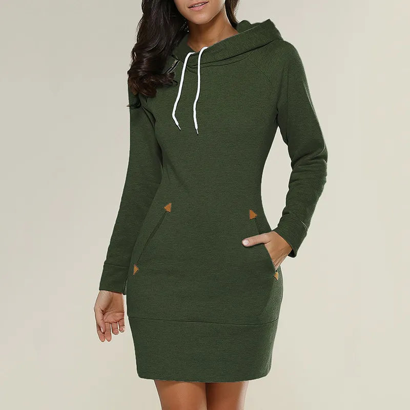 Hooded Sweat Dress with Pockets – Isabella