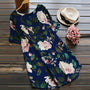 Blumiges Sommer Freizeitkleid mit kurzen Ärmeln für Damen – Malina