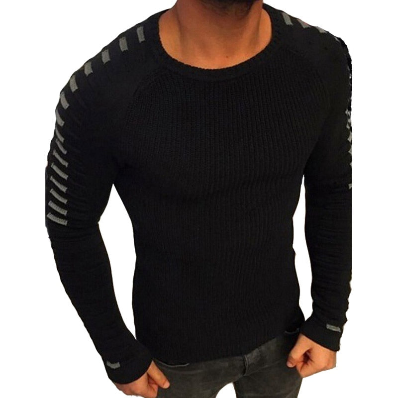 Men's knitted sweater with stripe details – Lukas autumn edition