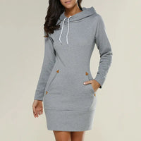 Hooded Sweat Dress with Pockets – Isabella