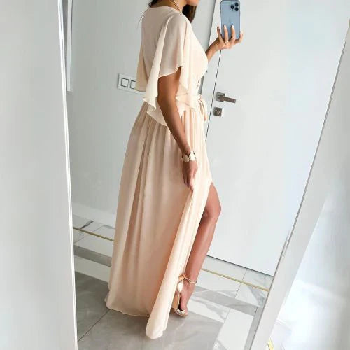 V-neck summer dress with bell sleeves – Sofia