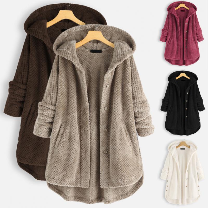 Trendy Cut Fleece Jacket with Hood - FleeceLux