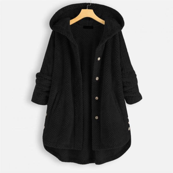 Trendy Cut Fleece Jacket with Hood - FleeceLux