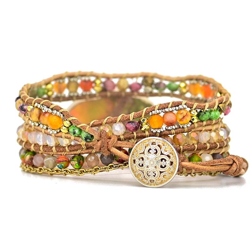 Hamsa Wrap Bracelet with Amazonite Stone – Zahara