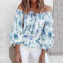 Geblümte Damen Chiffon-Bluse mit Rüschenärmeln – Elvira