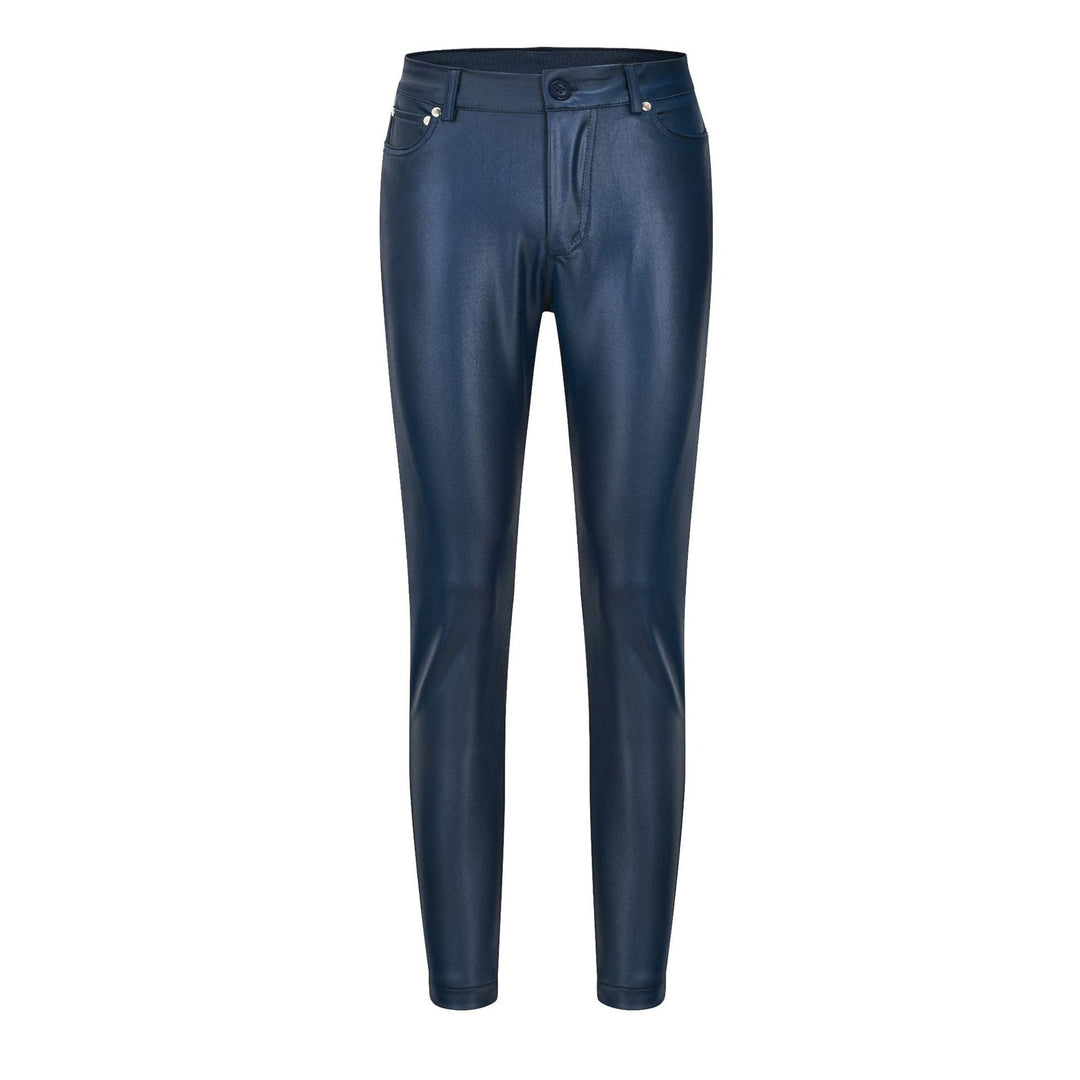 Leather stretch pants with high waist – Raffaela