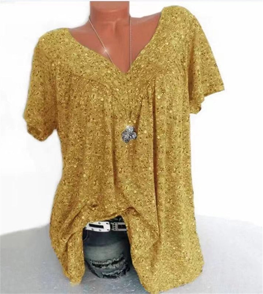 Damen Boho Sommerbluse mit Blumenprint - Celeste