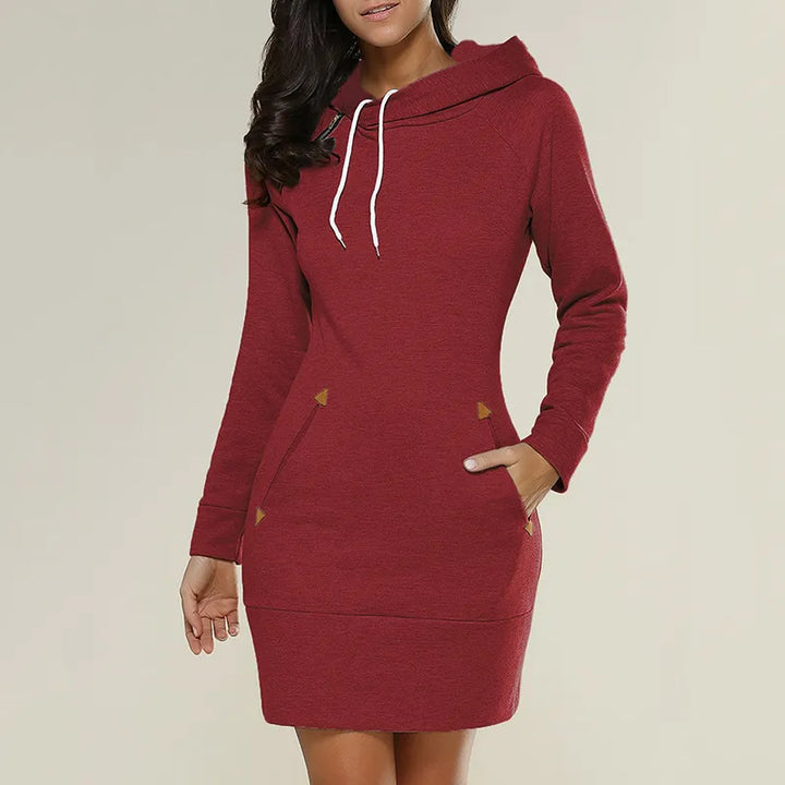 Hooded Sweat Dress with Pockets – Isabella