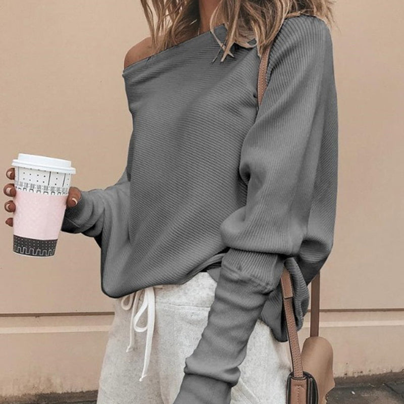 Trendy Off-Shoulder Knit Women's Sweater - Sophie