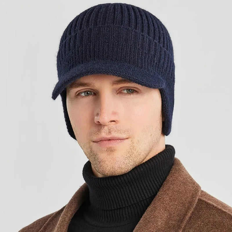 Men's knitted hat with ear flaps – Kian