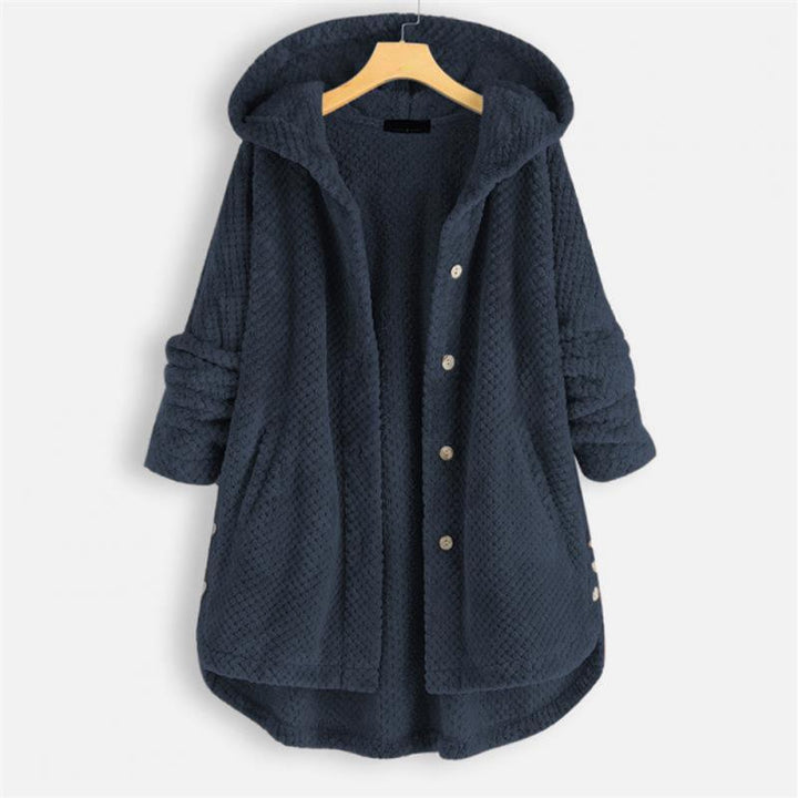 Trendy Cut Fleece Jacket with Hood - FleeceLux