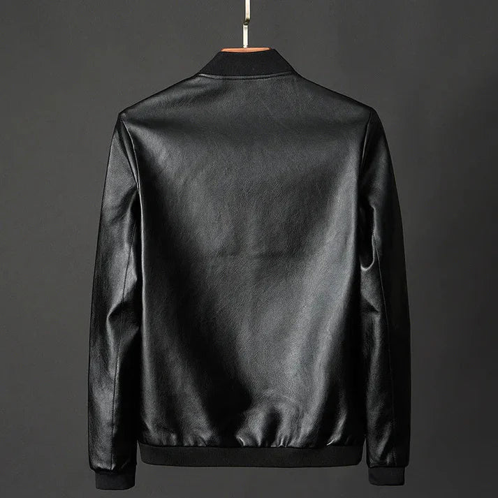 Stilvolle Herren Lederjacke aus Kunstleder mit Präzisionsdetails – Tarek