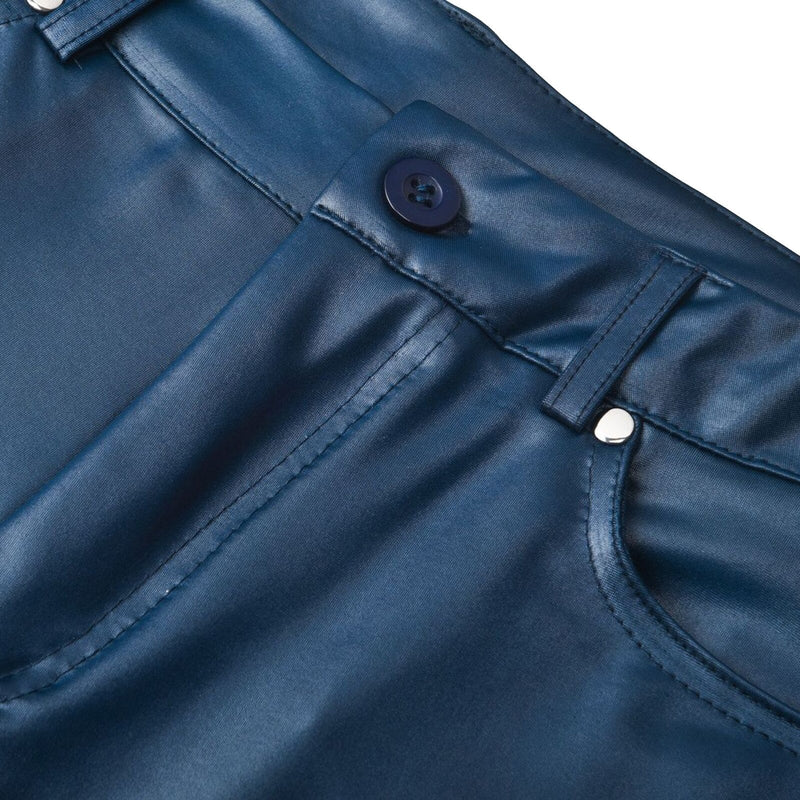 Leather stretch pants with high waist – Raffaela