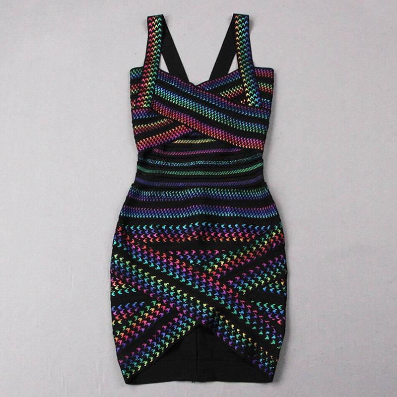 Vestido minifalda bodycon a rayas de moda para mujer – Liana