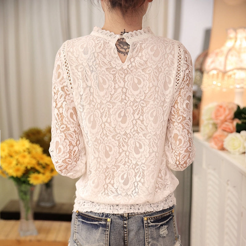Blusa de punta con mangas largas – Amira Encanto de otoño